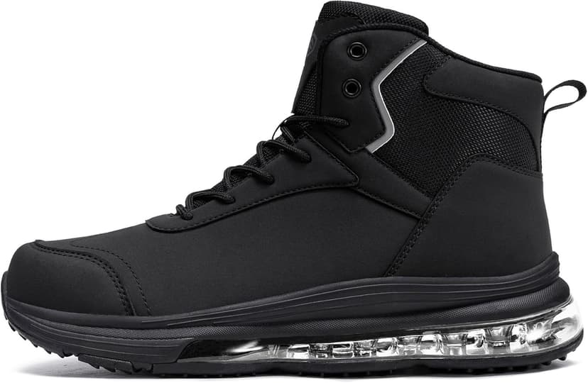 LARNMERN Steel Toe Work Boots Men Waterproof Non Slip Shoes Comfortable Lightweight Side Zipper Industrial Safety 6 Inch Boots