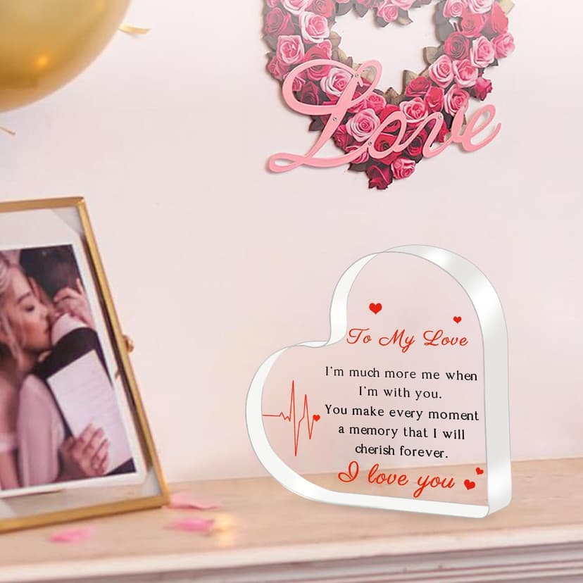 Gifts for Her/Him, Girlfriend Boyfriend Gifts - Engraved Acrylic Plaque 4 x 4 Inches, Anniversary Christmas Valentine's Day Birthday Gifts for Girlfriend Boyfriend Husband Wife