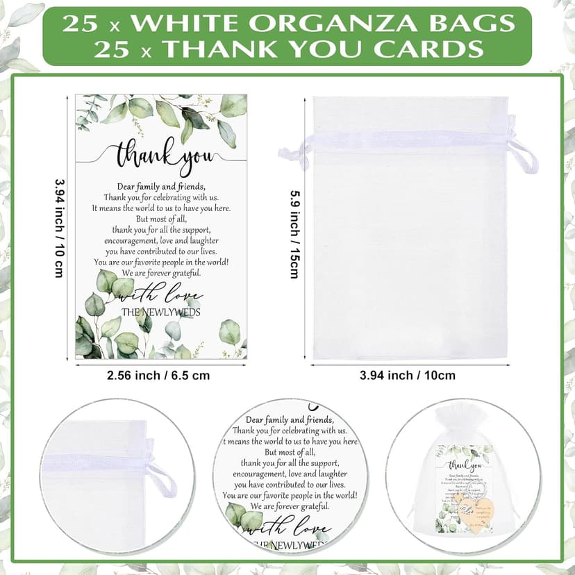 50 Sets Wedding Souvenir for Guests Includes Wood Heart Puzzle Keychain Cards and Gift Bags Rustic Wedding Favors for Guests