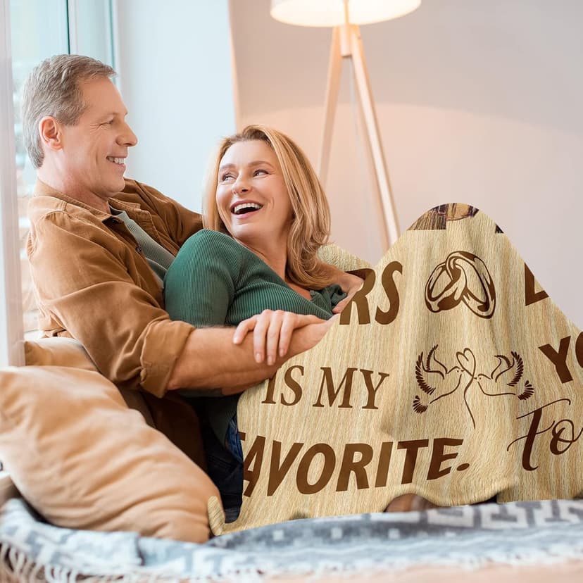 Wedding Anniversary Blanket Gifts for Men Women Him Her Wife Husband, Romantic Anniversary Marriage Gift for Couple Parents Girlfriend Boyfriend, Happy Anniversary Decorations Blanket 60"X50"