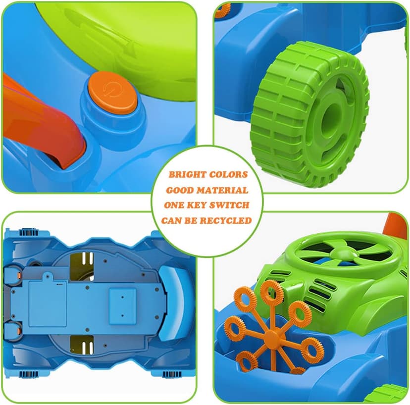 Lydaz Bubble Lawn Mower for Toddlers 1-3, Outdoor Bubble Blower Machine for 1 Year Old Boys Toy Gifts, Kids Push Summer Outside Garden Toys, Halloween Birthday Gifts for Preschool Baby Boys Age 1 2 3