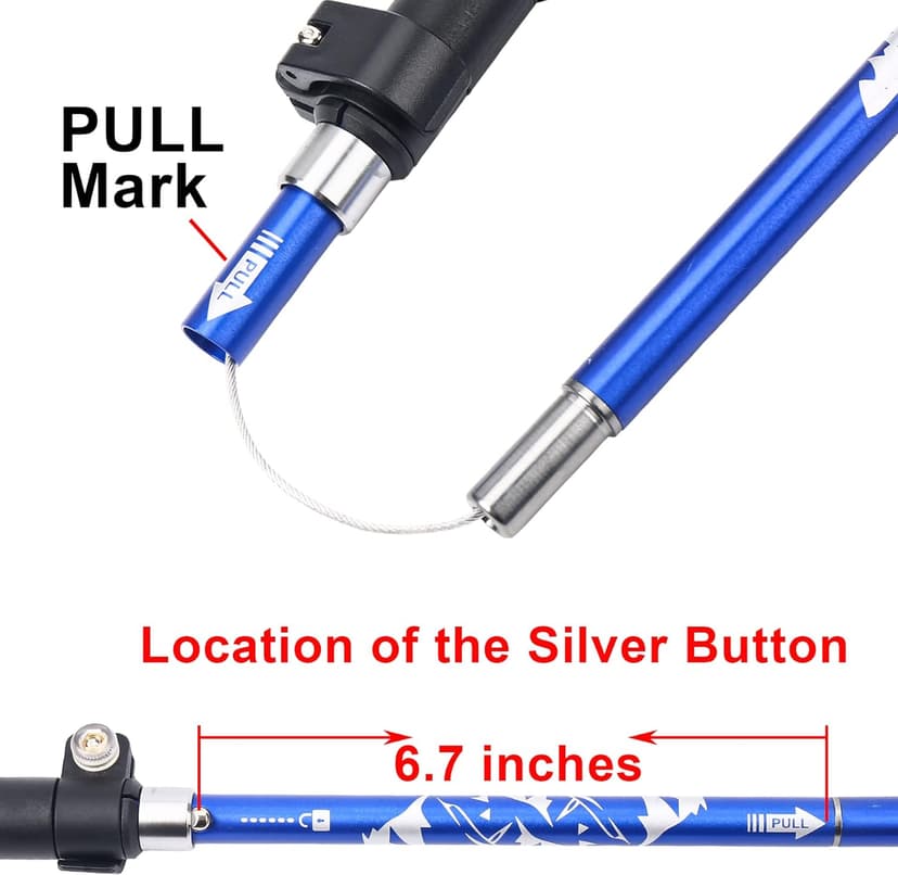 A ALAFEN Aluminum Collapsible Ultralight Travel Trekking Hiking Pole for Men and Women (Fits 5'3" - 6'2")