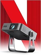 【Thinnest & Netflix-Licensed Projector】Smart Mini Projector with WiFi and Bluetooth, Auto Focus & Keystone Portable Outdoor Projector, VOPLLS Native 1080P 4K Supported Home Movie Projector(black)