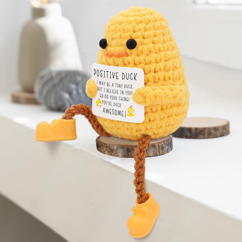 Birthday Gifts for Women Men Long Legged Cute Support Duck, Friend Colleague Teacher Graduation Gifts, Handmade Emotional Cheer Support Positive Funny Gift