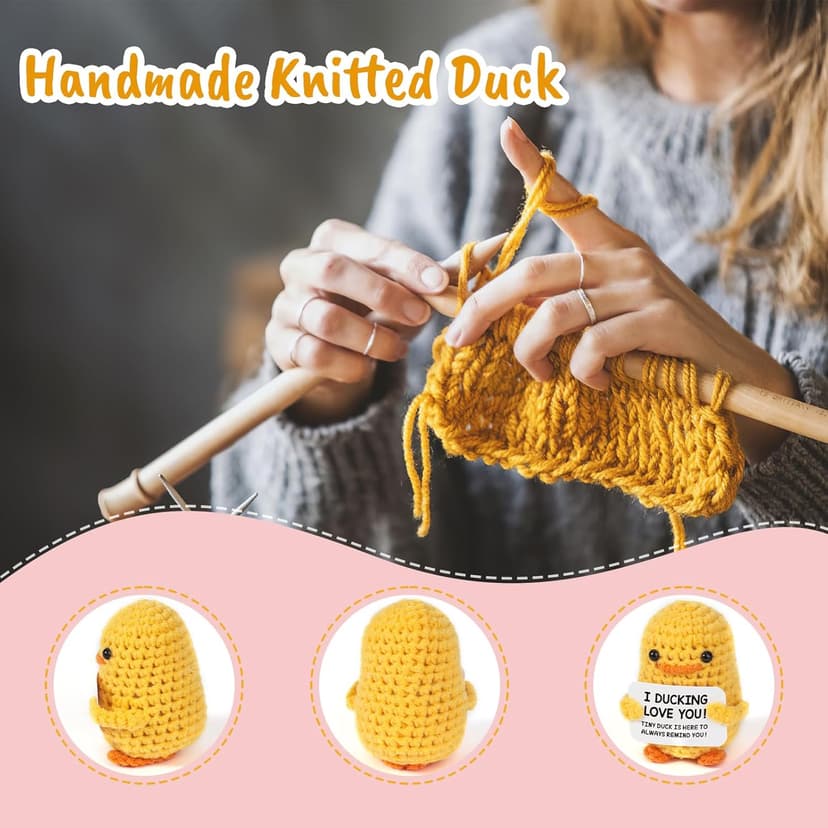 MBL Anniversary for Men Women Her - Funny Small Cute Crochet Duck Gifts for Women Men Wife Husband Girlfriend Boyfriend Fiance Couple Lover Him Birthday Wedding Christmas Stocking Stuffers Present