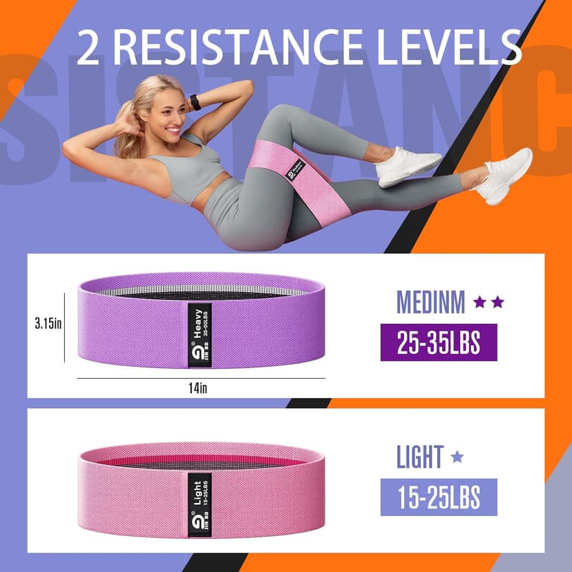 Thick Fabric Booty Bands – Resistance Loop Bands for Glutes & Legs, Home Gym, Pilates & Yoga – JIN BD