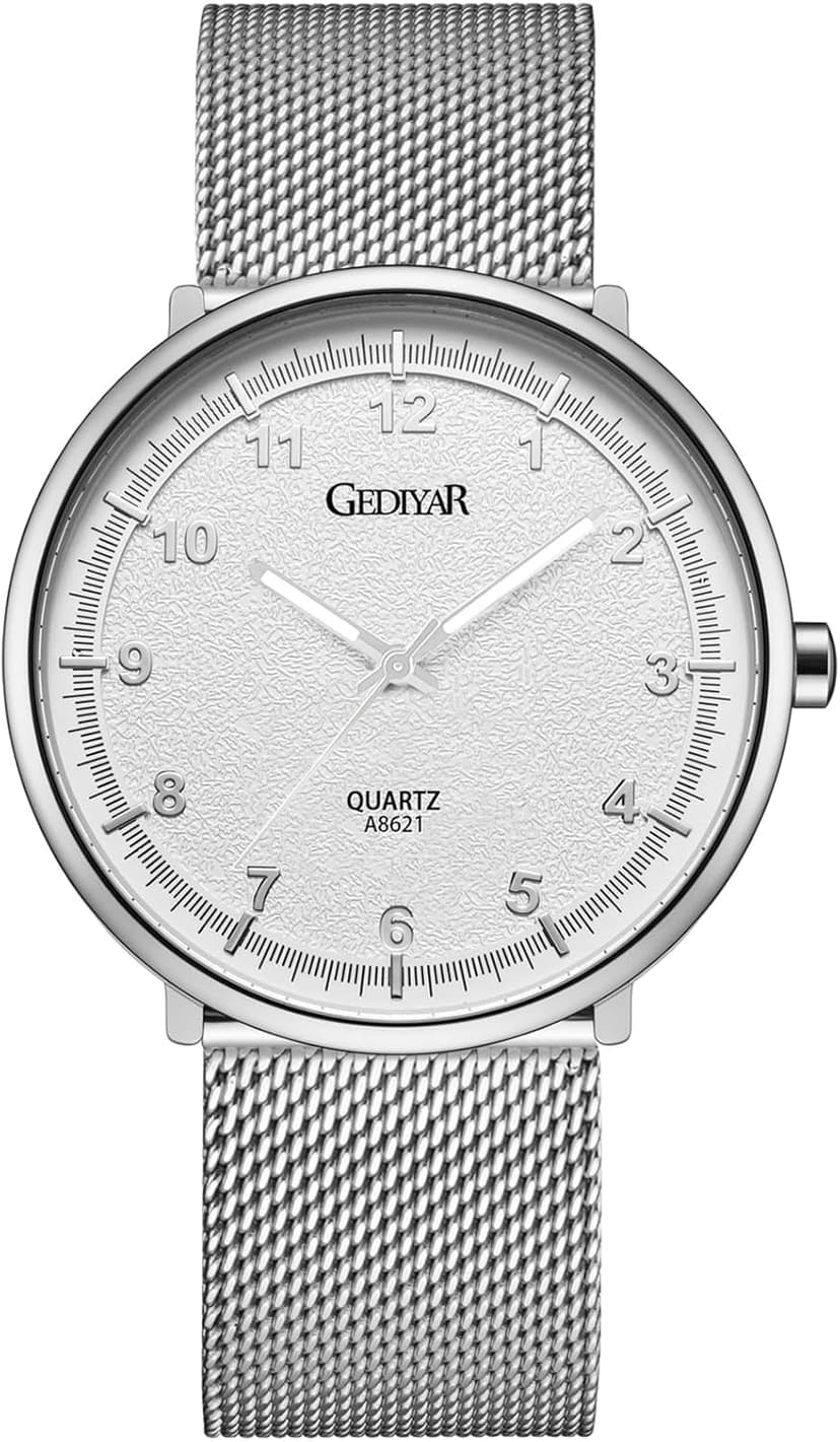 GEDIYAR Mens Minimalist Watches with Slim Case Ultra Thin Waterproof Fashion Sports Analog Quartz Simple Wrist Watch for Men