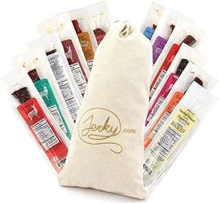 Jerky.com Jerky.com Exotic Meat Sticks Gift Bag | Wild Game Jerky Sampler with Venison, Elk & Wild Boar | 12pc High Protein Meat Snacks Variety Pack | Unique Gift Basket for Men, Dad, Hunters, Outdoorsmen
