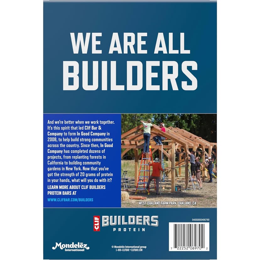 CLIF BUILDERS Protein Bars - OREO-Flavored - 20g Plant Based Protein - Gluten Free - Non-GMO - Low Glycemic - No Artificial Sweeteners - 2.4 oz. (12 Pack)