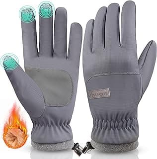 ihuan Winter Waterproof Ski Gloves Men Women, Snow Warm Cycling Cold Weather, Driving Biking Running