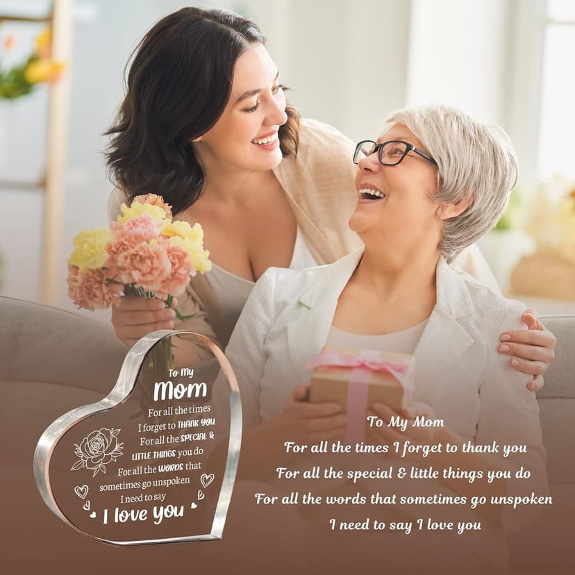 Gifts for Mom, Mom Birthday Gifts, I Love You Mom Gifts - Mother Acrylic Keepsake - Best Christmas Mother's Day Gifts for Mom from Daughter Son