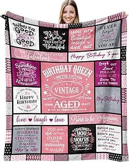 Birthday Gifts for Women Girls Her Friendship, Gifts for Women Birthday Unique, Womens Birthday Gift Ideas for Mom Friend Sister, Happy Birthday Gifts for Woman, Best Female Bday Throw Blanket 60"X50"