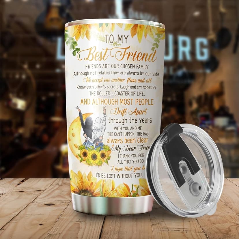 Gift for Best Friend - Best Friend Tumbler - Gifts for Bestie Women - Bestie Cup - Gifts for Best Friend Woman on Birthday, Christmas - To My Best Friend Coffee Mug - Bestie Tumbler 20 Oz