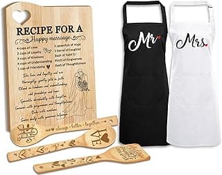 Wedding Gift for Couple 2025, Recipe for A Anniversary Marriage Cutting Board Mr and Mrs Gifts,Bridal Shower Gifts for Bride and Groom Engagement, Newlywed Bride o Be Gifts, Christmas His Her Gifts