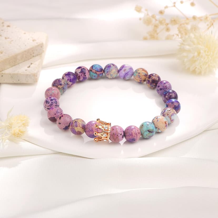 JoycuFF Woman Birthday Gifts Idea Friendship Gifts For Women Best Friends Besties Aunt Female Mom Daughter Granddaughter Gf Anniversary Christmas Graduation Healing Stone Crown Gifts For Her