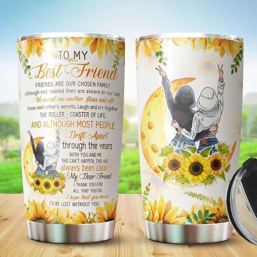 Gift for Best Friend - Best Friend Tumbler - Gifts for Bestie Women - Bestie Cup - Gifts for Best Friend Woman on Birthday, Christmas - To My Best Friend Coffee Mug - Bestie Tumbler 20 Oz
