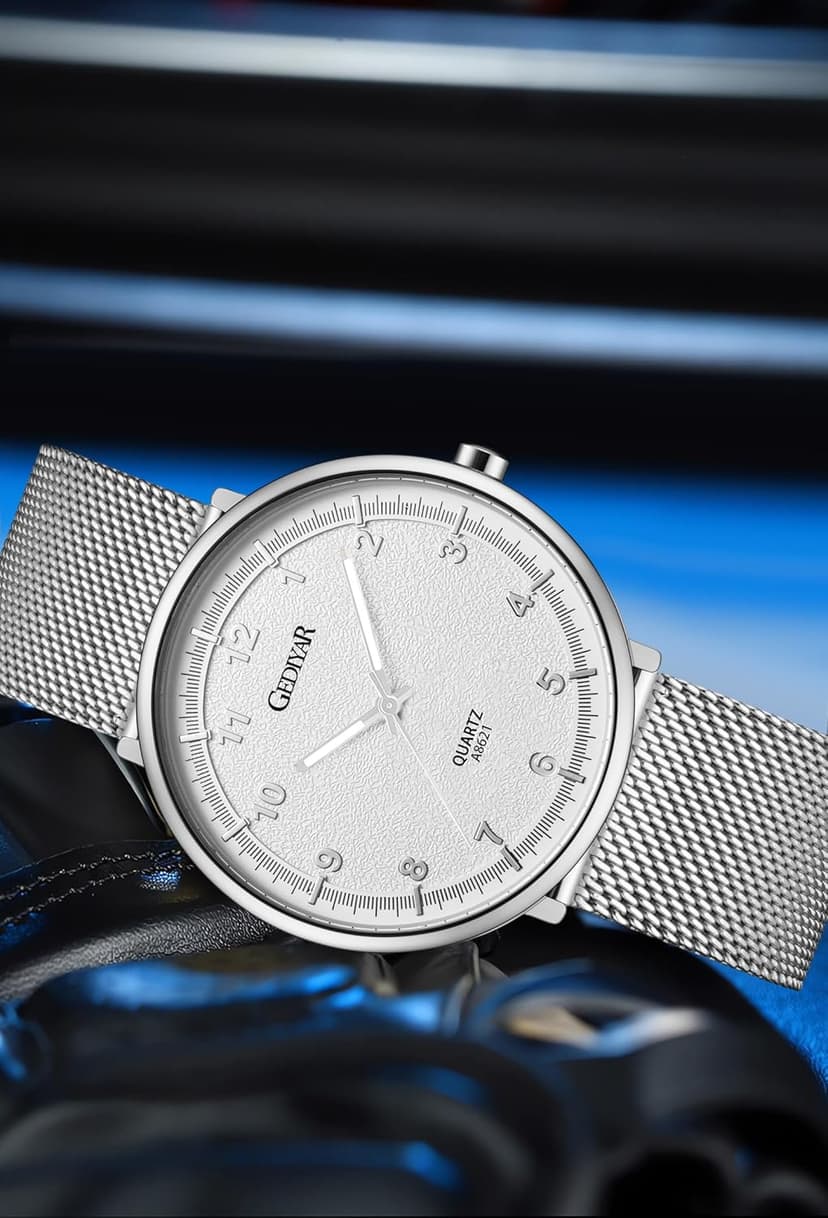 GEDIYAR Mens Minimalist Watches with Slim Case Ultra Thin Waterproof Fashion Sports Analog Quartz Simple Wrist Watch for Men