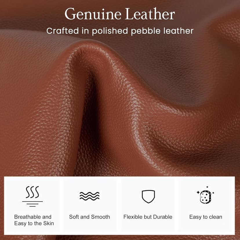 befen Genuine Leather Tote Bag for Women Work, Womens Laptop Tote Bags Shoulder Purses Totes with Compartments Handbags