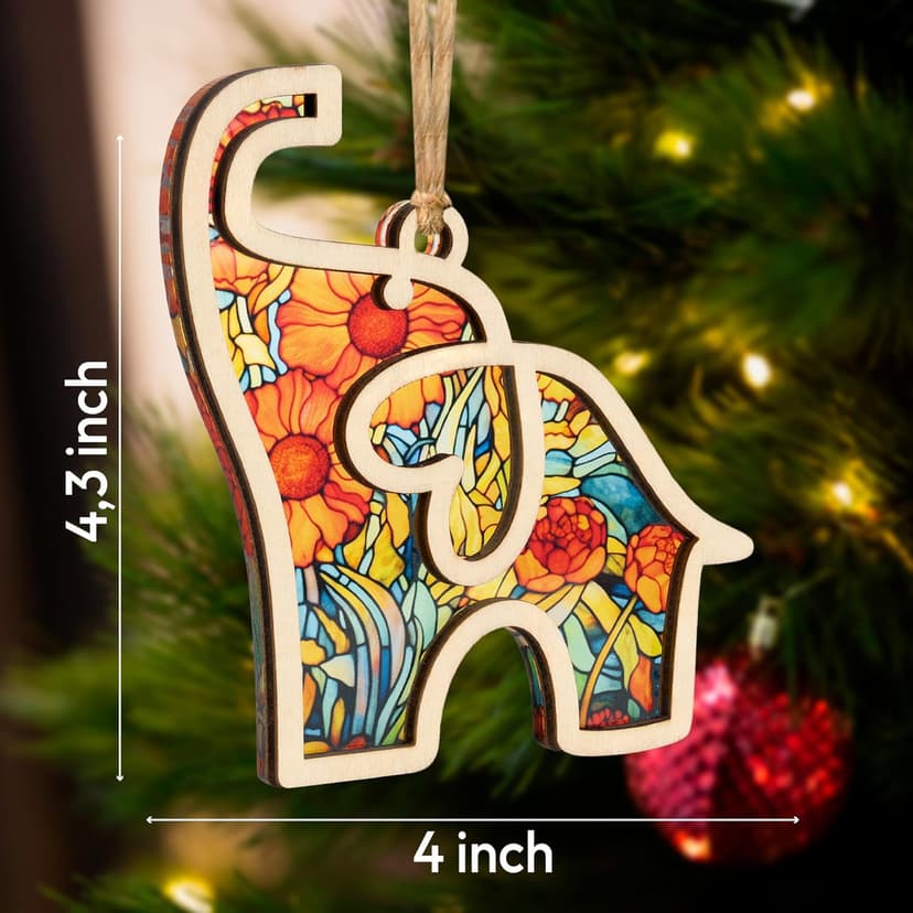 Best Friend Birthday Gifts for Women, Friendship Elephant Ornament with Story Card, Friendship Gifts for Women, Birthday Presents for Best Friends Sisters Special Bond Decor, Suncatcher