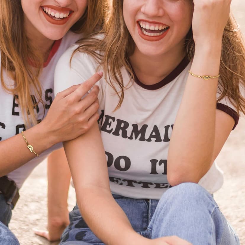 JoycuFF Friendship Bracelets Birthday Gifts for Women Friendship Best Friend Gift Matching Bracelets to My Bestie Sun Bracelet 2pcs