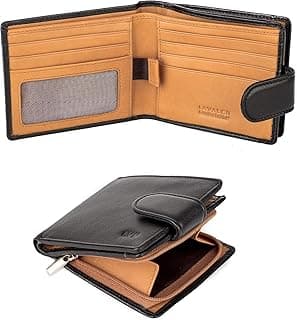Lavalen Soft Leather Wallet for Men – Genuine Bifold with Zipper Coin Pocket – Holds Bills, Credit Cards, Coins – RFID Blocking Protection – Stylish, Durable & Practical Leather Wallet for Men
