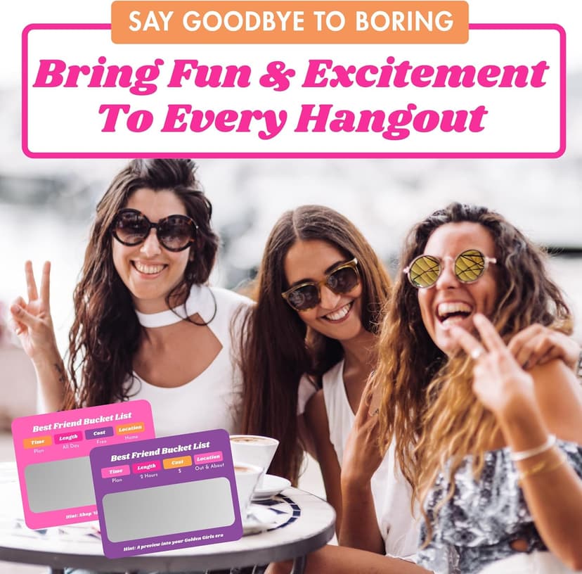 Best Friend Bucket List Scratch Off Cards – 35 Fun Adventure Date Ideas for Friends – Unique Gift for Women, Besties, or BFFs – Fun Friendship Gift for Birthdays or Holidays