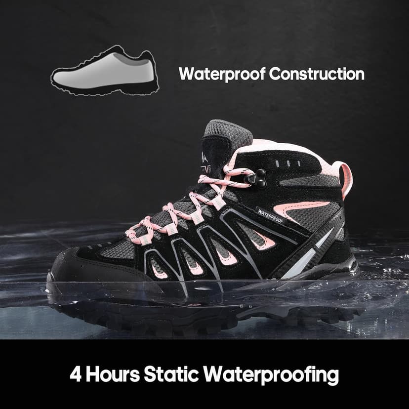 NORTIV 8 Women's Waterproof Hiking Boots Outdoor Trekking Camping Trail Hiking Boot Seeker