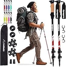 TrailBuddy Trekking Poles – Lightweight 7075 Aluminum Hiking Poles for Women, Men & Seniors – Collapsible Walking Sticks for Travel, Trails & Balance