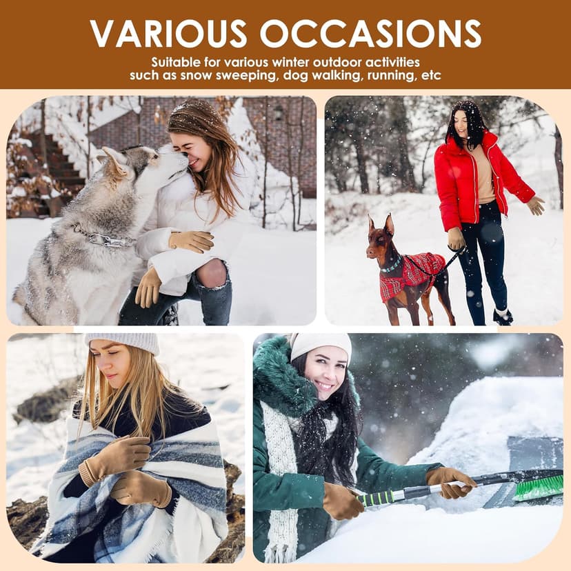 Dsane Womens Gloves Winter Touch Screen Texting Phone Windproof Gloves for Women Fleece Lined Thick Warm Gloves