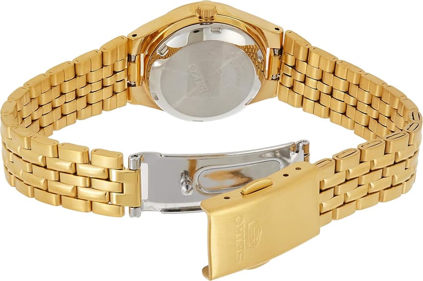 SEIKO Women's SYMA04 Seiko 5 Automatic Gold Dial Gold-Tone Stainless Steel Watch