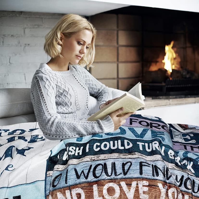 Anniversary Romantic Gift for Wife, Ultra-Soft Micro Fleece Sherpa Throw Blanket, Christmas Day Gifts for Her, Wife Birthday Gifts from Husband, for Bedding Sofa and Travel
