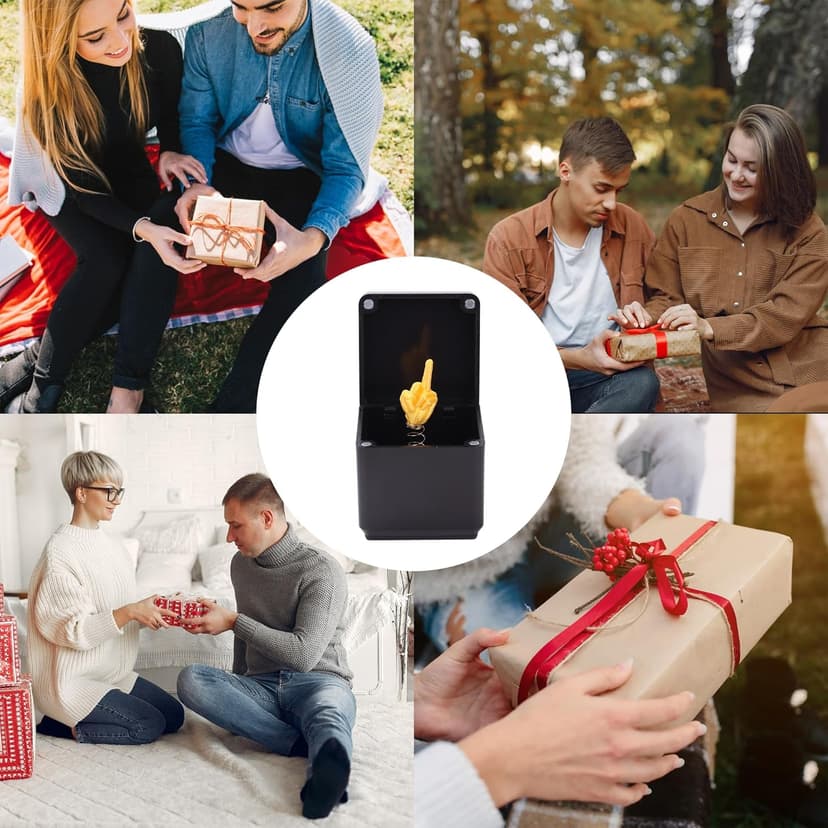 Gag Gifts for Him Her Adults,Middle Finger in a Box, Funny Gifts White Elephant Gifts for Adults, Christmas Stocking Stuffers for Men Quirky Joke Prank