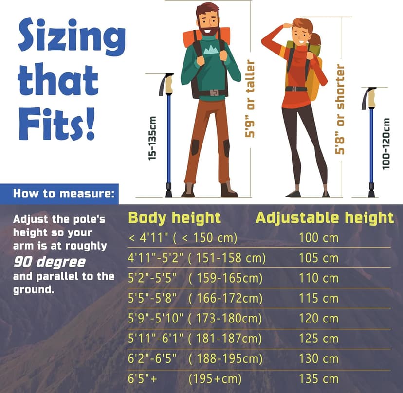 Trekology Trek-Z Collapsible Hiking & Trekking Poles - Balance Support for Seniors, Women, and Men, 2pc Per Set