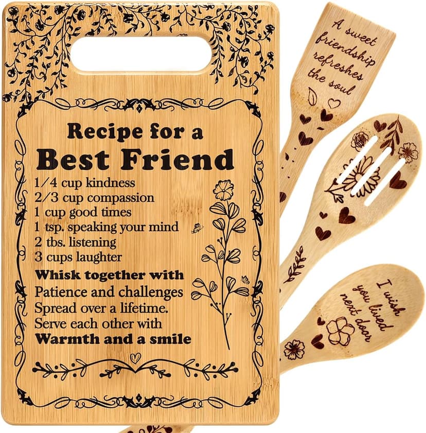 Friend Birthday Gifts for Women Friendship Best Friends Christmas Unique Gifts Ideas for BFF Bestie Soul Sister Bestie Gifts for Woman Female Bestfriend BFF Gifts Friend Forever Cutting Boards Set