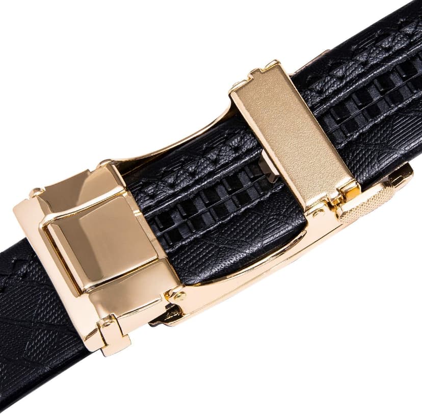 Dubulle Designer Ratchet Belt for Men Leather Fashion Adjustable Automatic Buckle Sliding Removable Dress Casual