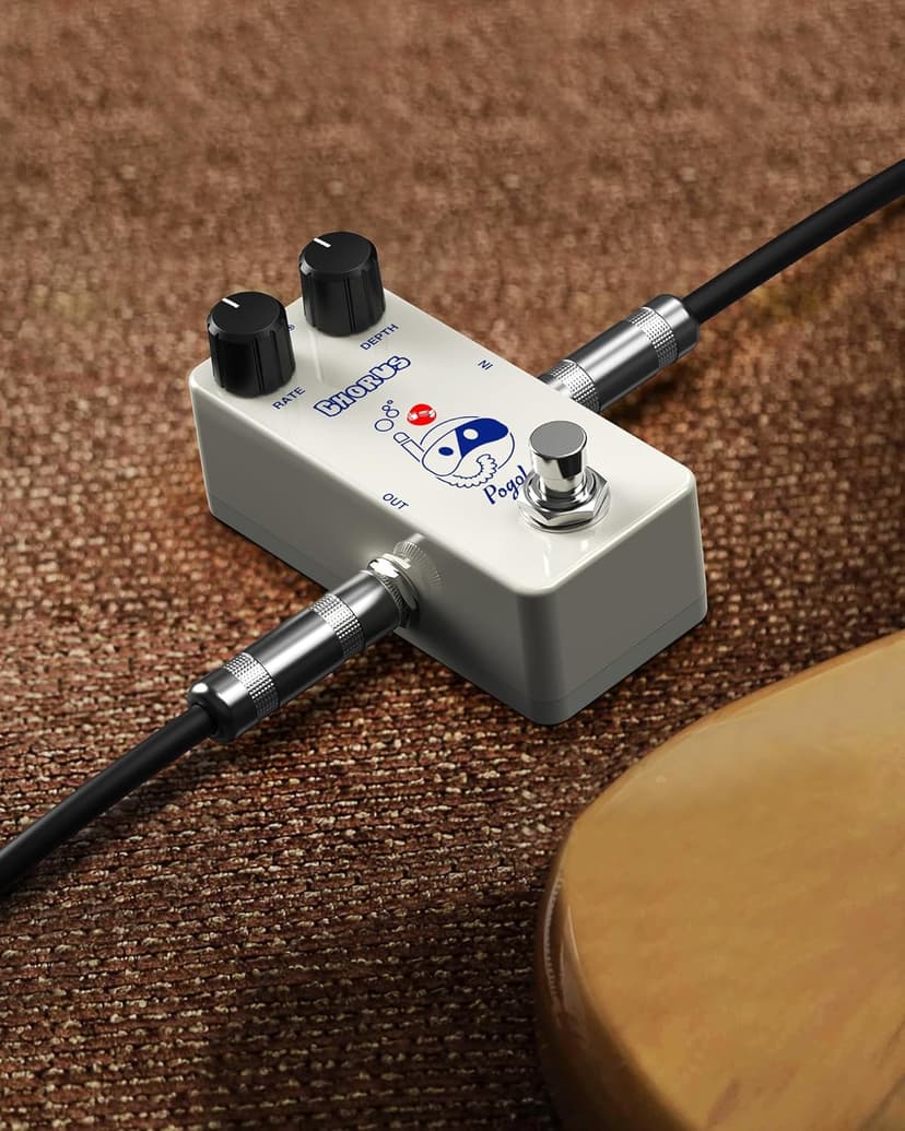 Pogolab Chorus Pedal, Chorus Guitar Pedal, Mini Analog Chorus Pedal, DC 9V, True Bypass for Electric Guitar