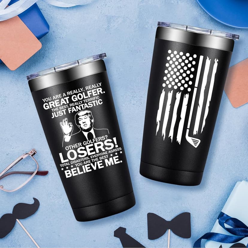 SpenMeta Golf Gifts for Men, Dad, Grandpa - Christmas Fathers Day Golf Gifts for Dad - Great Golfer Player Present - 20oz Golfer Tumbler Cup