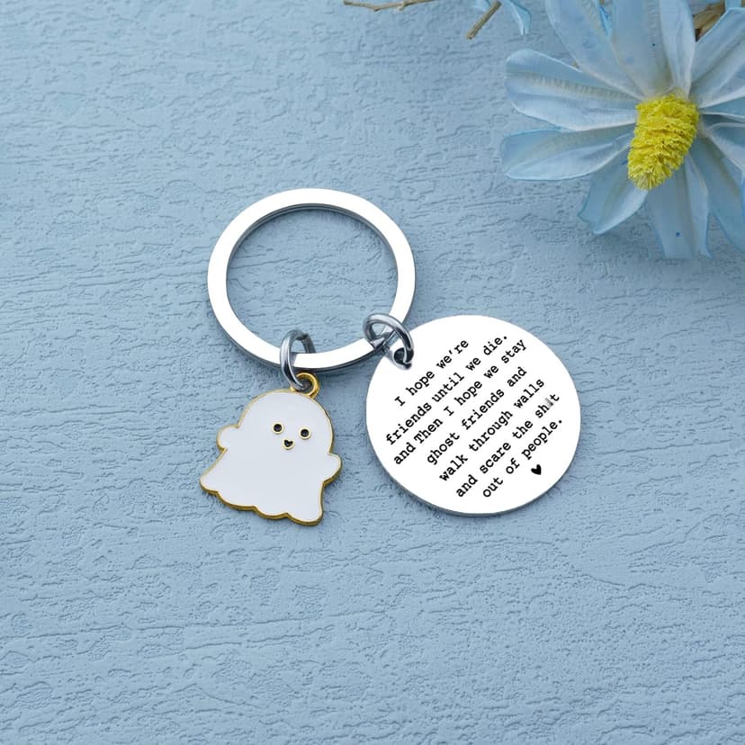 igvean Best Friend Keychains Funny Birthday Gift for Friends Christmas Halloween Gifts for Women Friend Boo Basket Stuffers