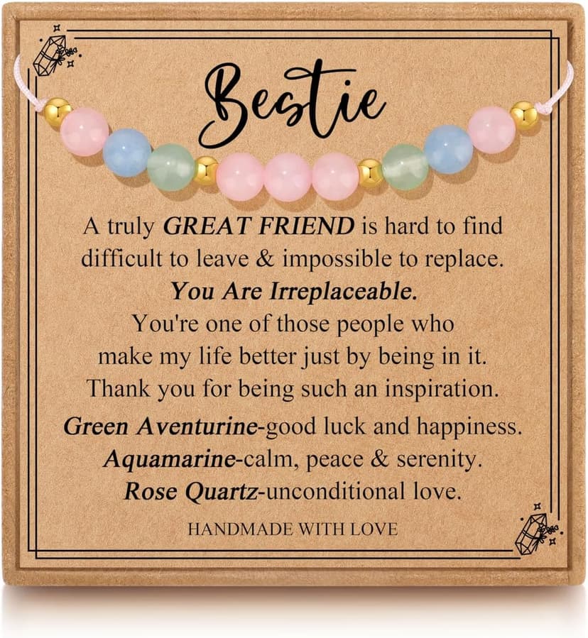 JoycuFF Gift For Friends, Women Friendship Gifts Idea, Bestie Daughter Mom Coworkers Birthday Gifts For Her, Mothers Day Christmas Healing Stone Beads Bracelet For Women