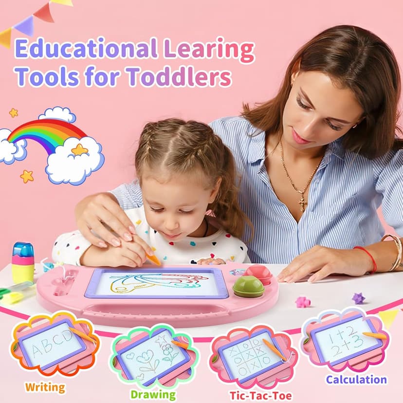 BABLOCVID Toddler Toys,Toys for 1-2 Year Old Girls,Magnetic Drawing Doodle Board for Kids Toy,Educational Learning Baby Toy for 18 Months 1 2 3 Year Old Girl Boy Birthday Easter Gifts,Arts and Crafts