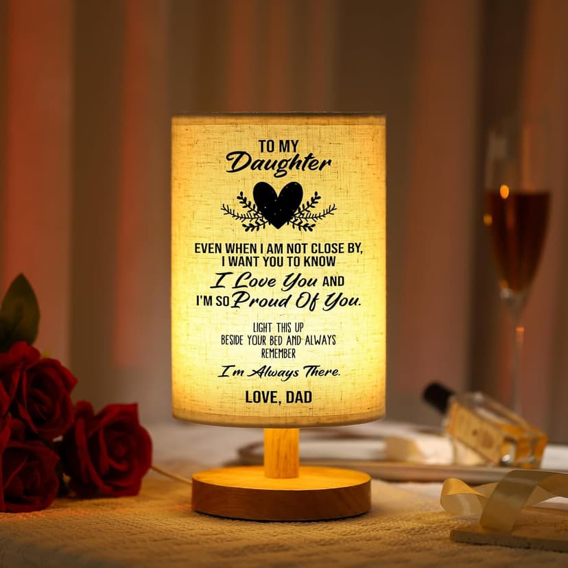 WSYEAR Birthday Gifts for Daughter from Dad,to My Daughter Gifts from Dad- Table Lamp Best Father Daughter Graduation Gifts for Grown Daughter