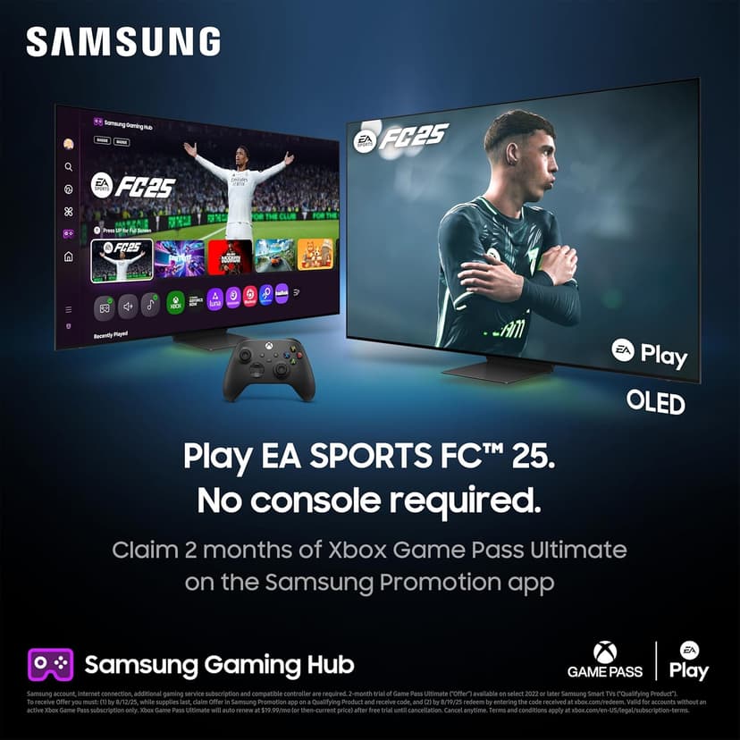 Samsung 50-Inch Class Crystal UHD U8000F 4K Smart TV (2025 Model) Endless Free Content, Crystal Processor 4K, MetalStream Design, Knox Security, Alexa Built-in
