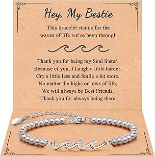 QWNHONEY Waves of Life Bracelet Inspirational Birthday Gifts for Bestie Sister 16th 18th 21st 30th 40th 50th 60th Birthday Gifts for Women
