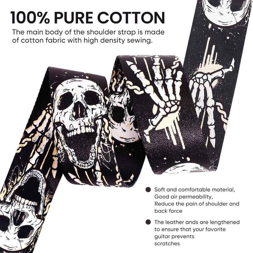 AARVI Guitar Strap Set for Bass/Electric/Acoustic Guitars Durable Multi-Purpose Music Accessory