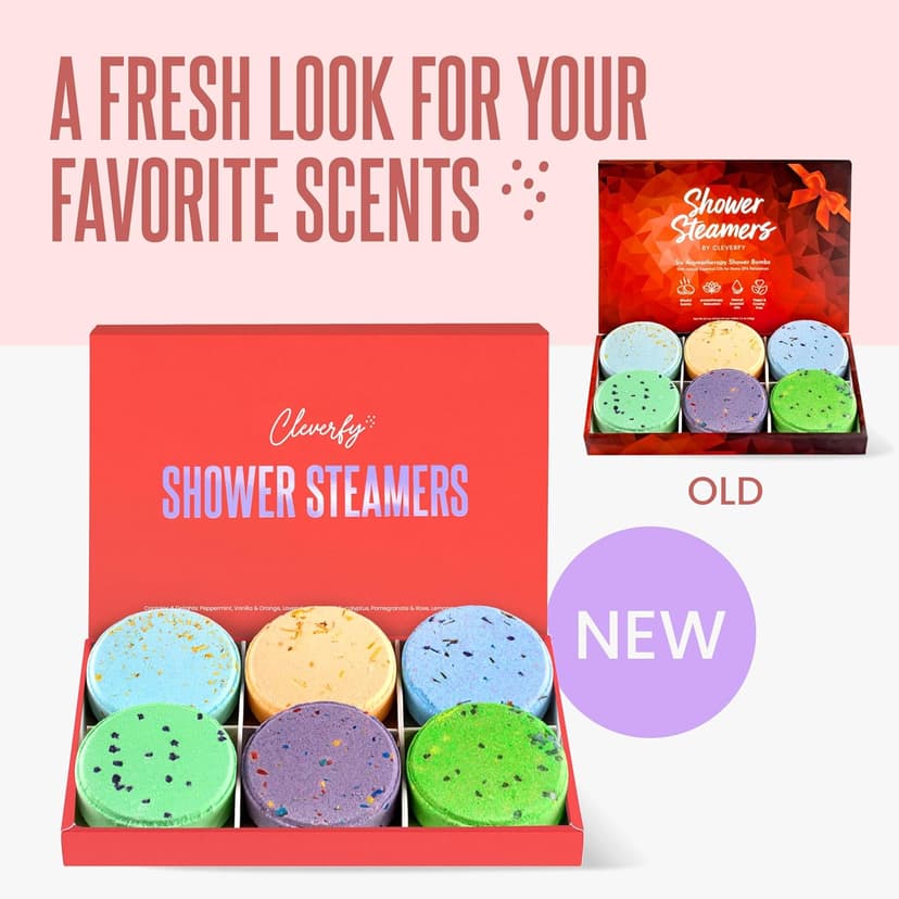 Cleverfy Shower Steamers Aromatherapy for Women and Men – Self-Care Shower Bombs for Stress Relief and Relaxation – 6 Tablets