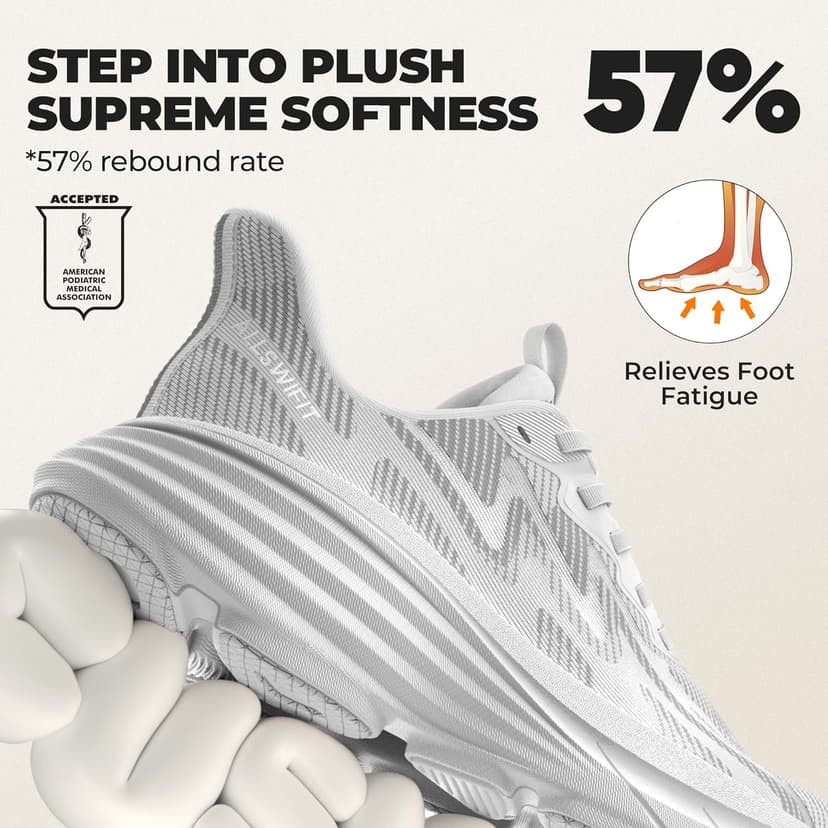 ALLSWIFIT Women's Slip On Walking Shoes Hands-Free Cushion Running Tennis SwiftPlush Non-Slip Comfortable Workout Gym Athletic Fashion Sneakers