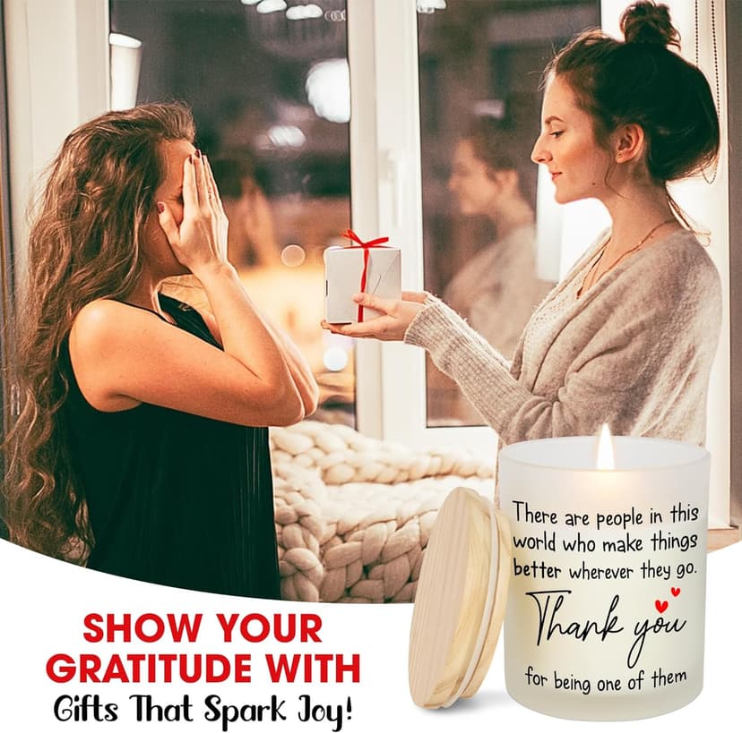 OASSIE Thank You Gifts for Women - Long Lasting Vanilla Lavender Candle 10 Oz - Appreciation Inspirational Birthday Gifts for Women Coworkers Friend Teachers Nurses Boss Employees