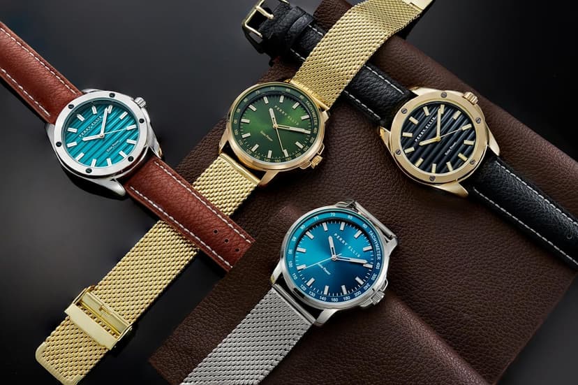 Perry Ellis Solar Powered Mens Watch | Steel Mesh Band | Water-Resistant Analog Wrist Watches for Men | 43mm Case | Aluminum Tachymeter Bezel | Elegant Gift for Man