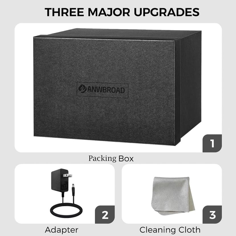 ANWBROAD ANWBROAD Watch Winders for Automatic Watches, Automatic Watch Winder with 4 Watch Rotator and 6 Extra Storages, 4 Watch Winder with Japanese Quiet Motor, Carbon Fiber Watch Winder,UJWW012C