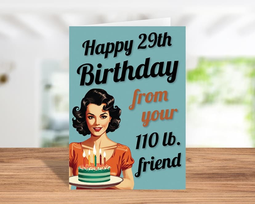 Katie Doodle - Funny Birthday Cards for Women, Friend (Handmade in USA) - Great for 30th, 40th, 50th, 60th, 70th, 75th, 80th, 90th Birthday Gifts for Women Her Friends - Includes 1 Card & 1 Envelope
